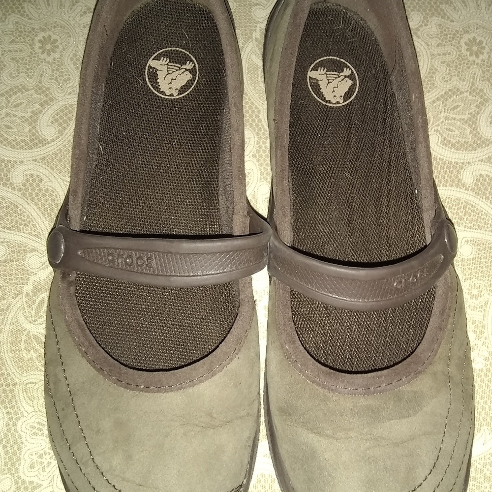 Crocs Brown suede size 6W